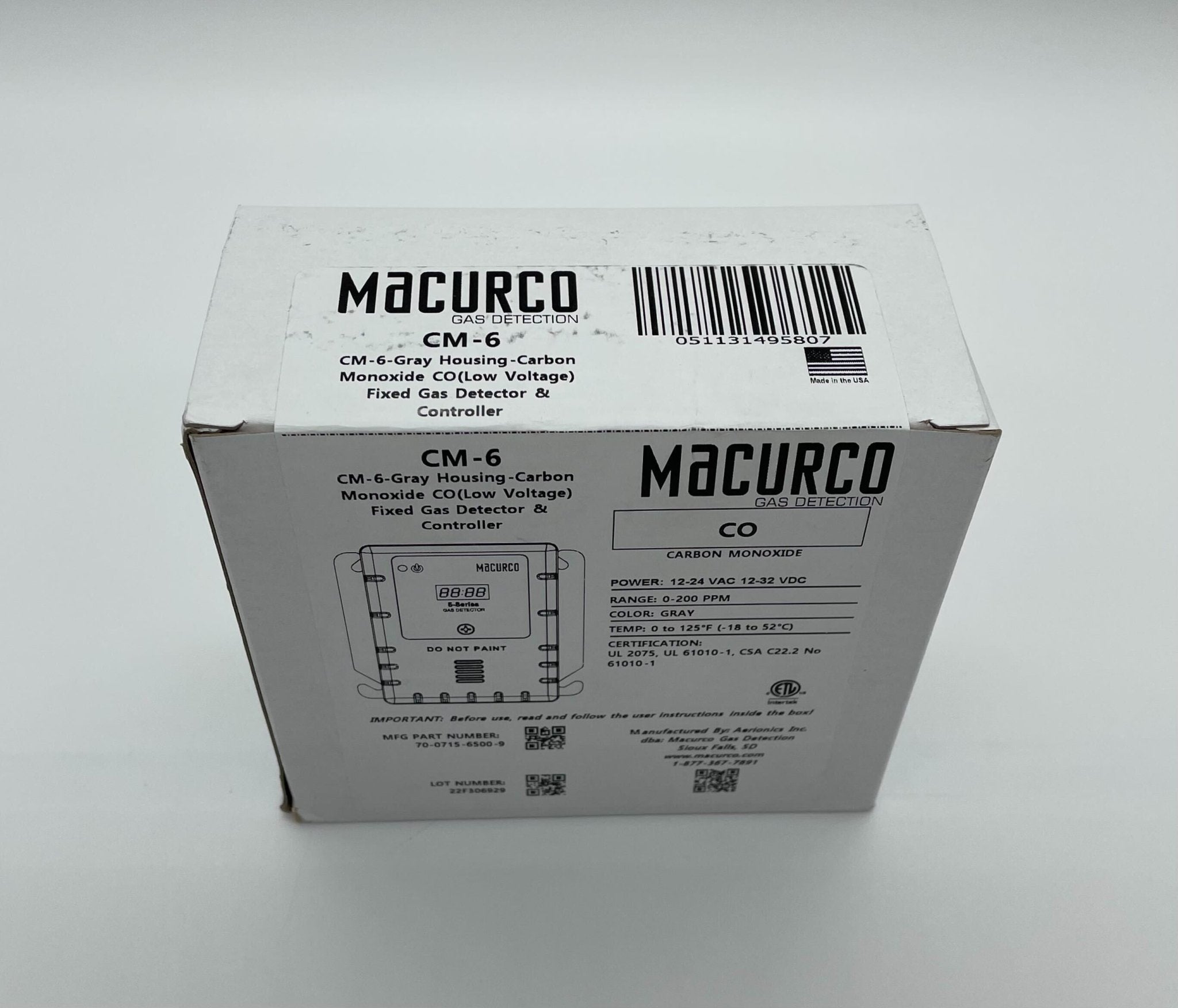 Macurco CM-6 Carbon Monoxide Gas Detector - The Fire Alarm Supplier