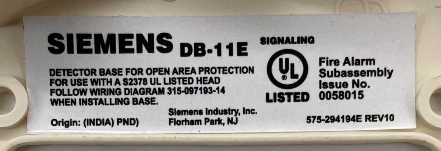 Siemens DB-11E - The Fire Alarm Supplier