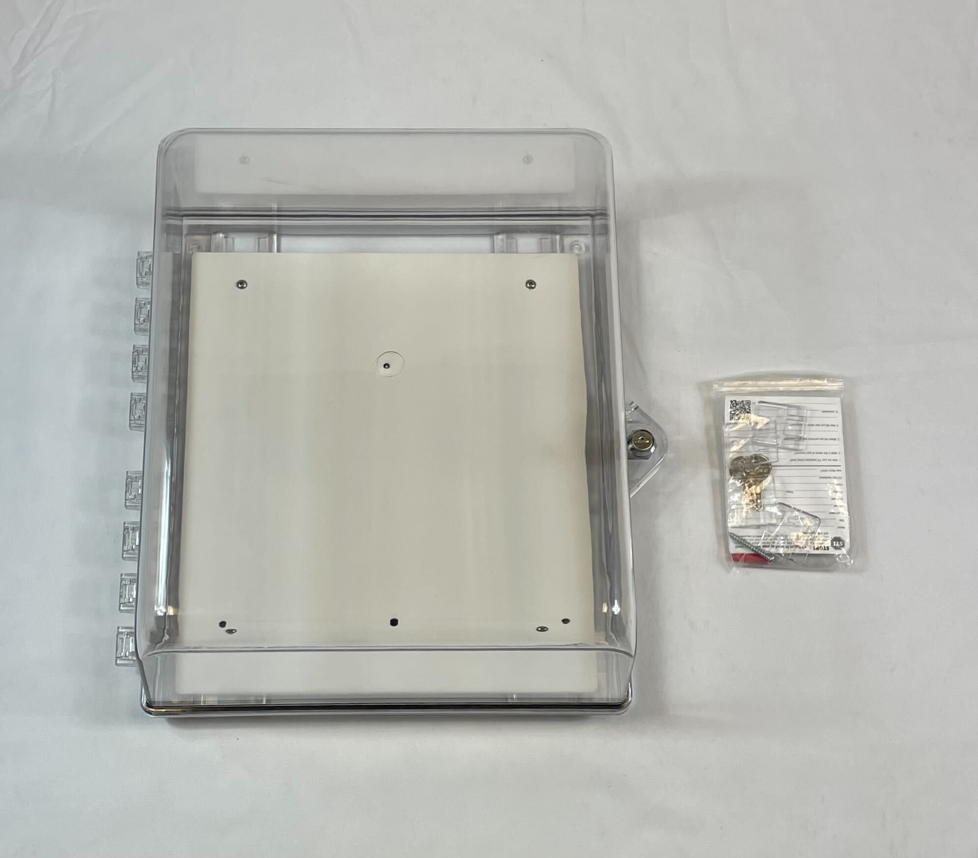 STI-7530 Safety Technology Protective Cabinet, Polycarbonate w/Backplate, Key Lock, Clear - The Fire Alarm Supplier