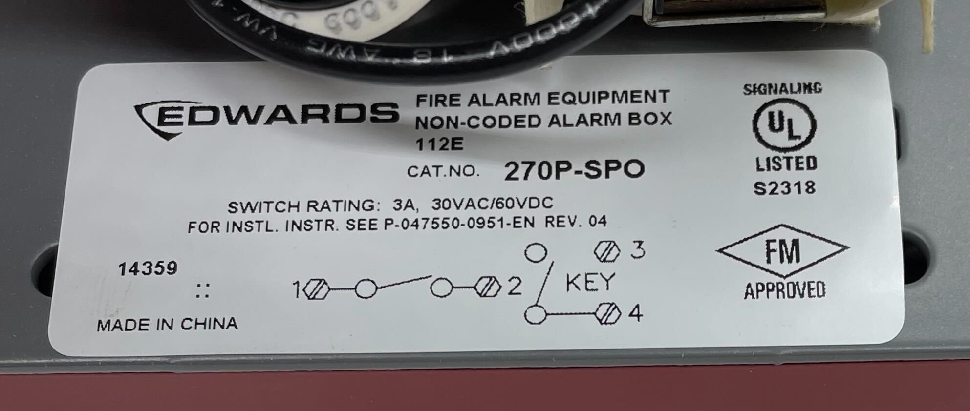 Edwards 270P-SPO - The Fire Alarm Supplier