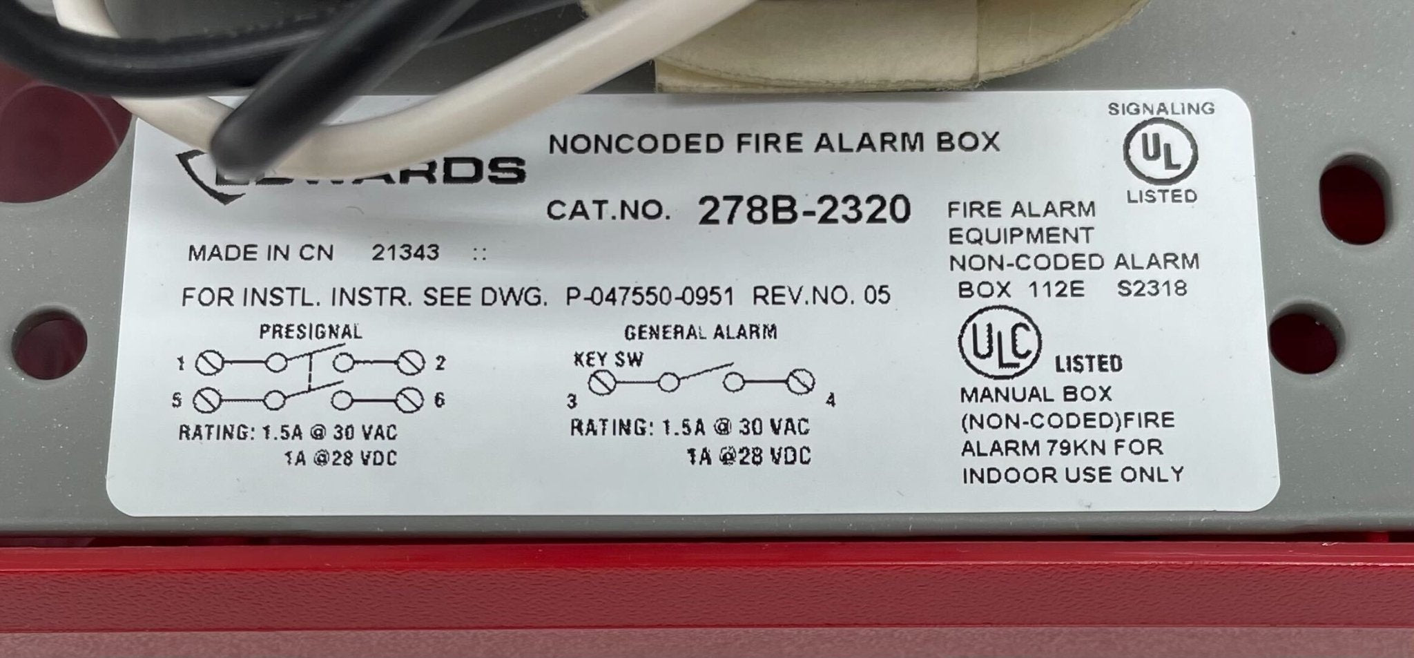 Edwards 278B-2320 - The Fire Alarm Supplier