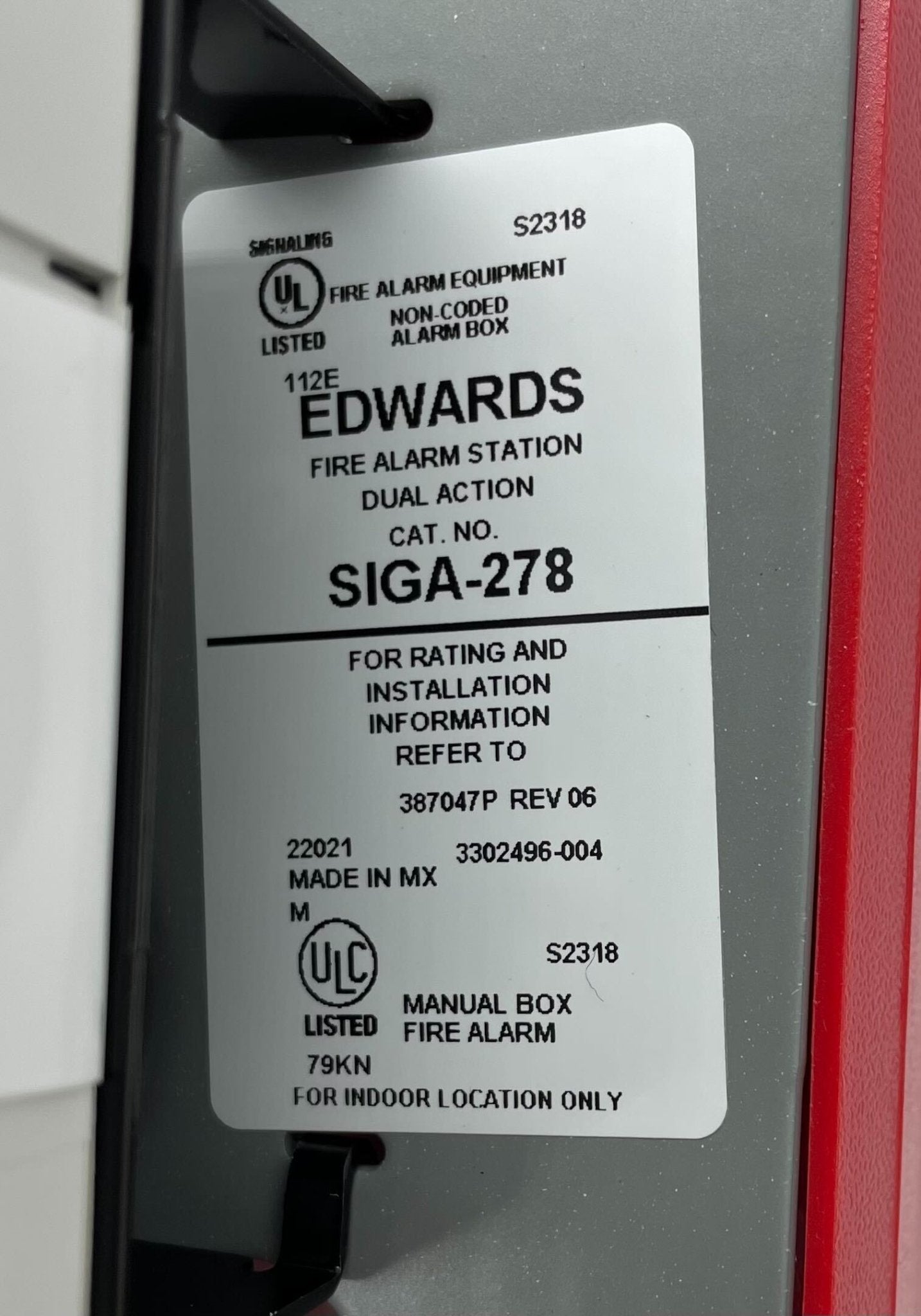 Edwards SIGA-278 - The Fire Alarm Supplier