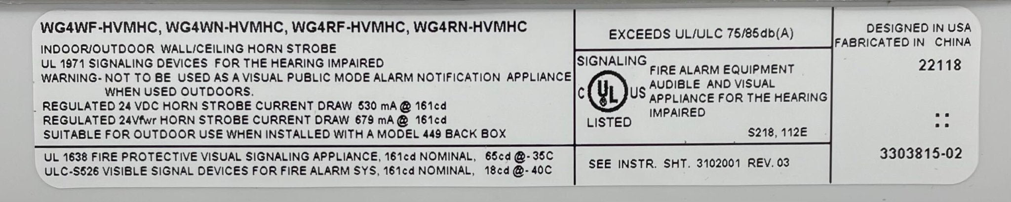Edwards WG4RN-HVMHC - The Fire Alarm Supplier