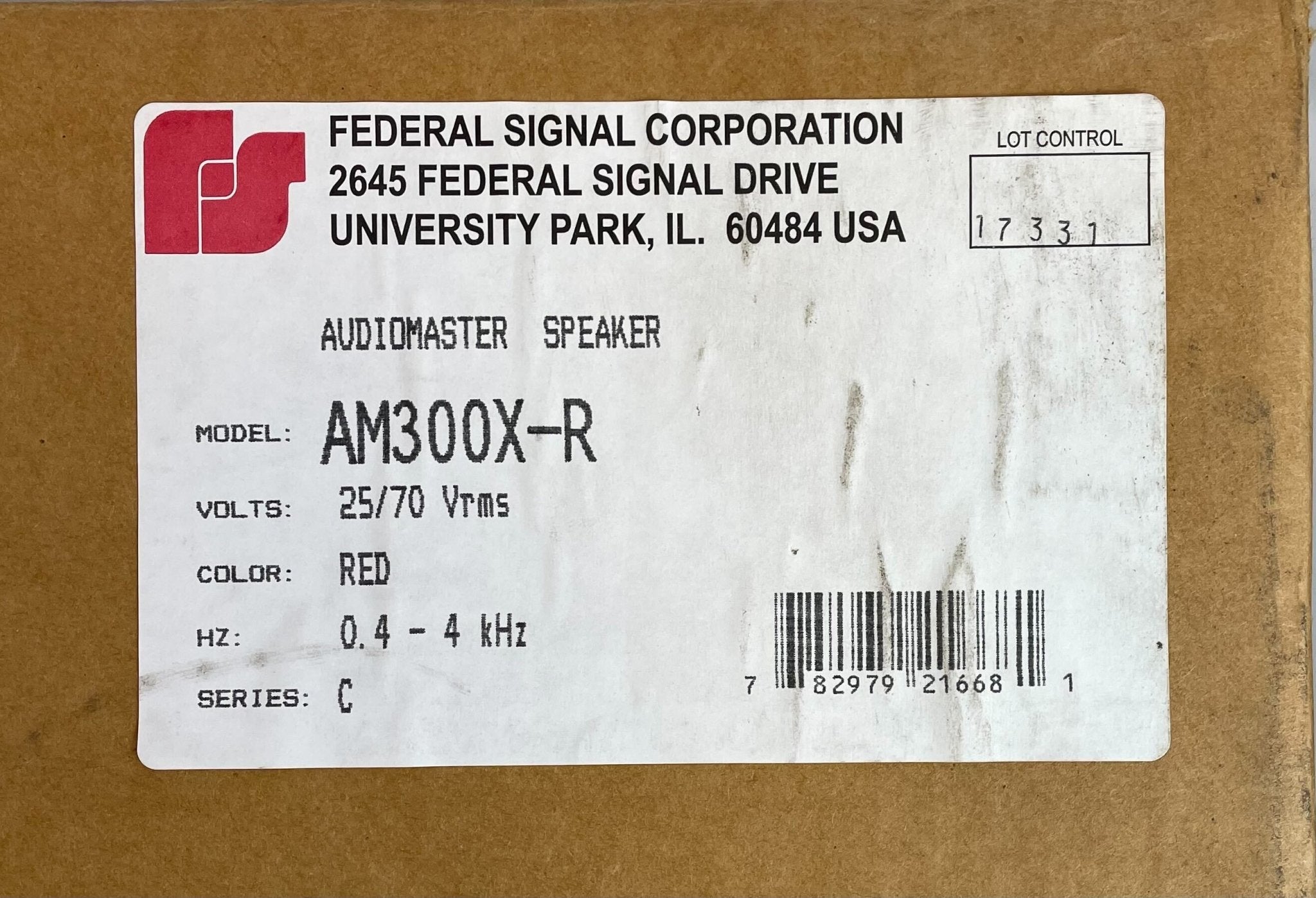 Federal Signal AM300X-R - The Fire Alarm Supplier