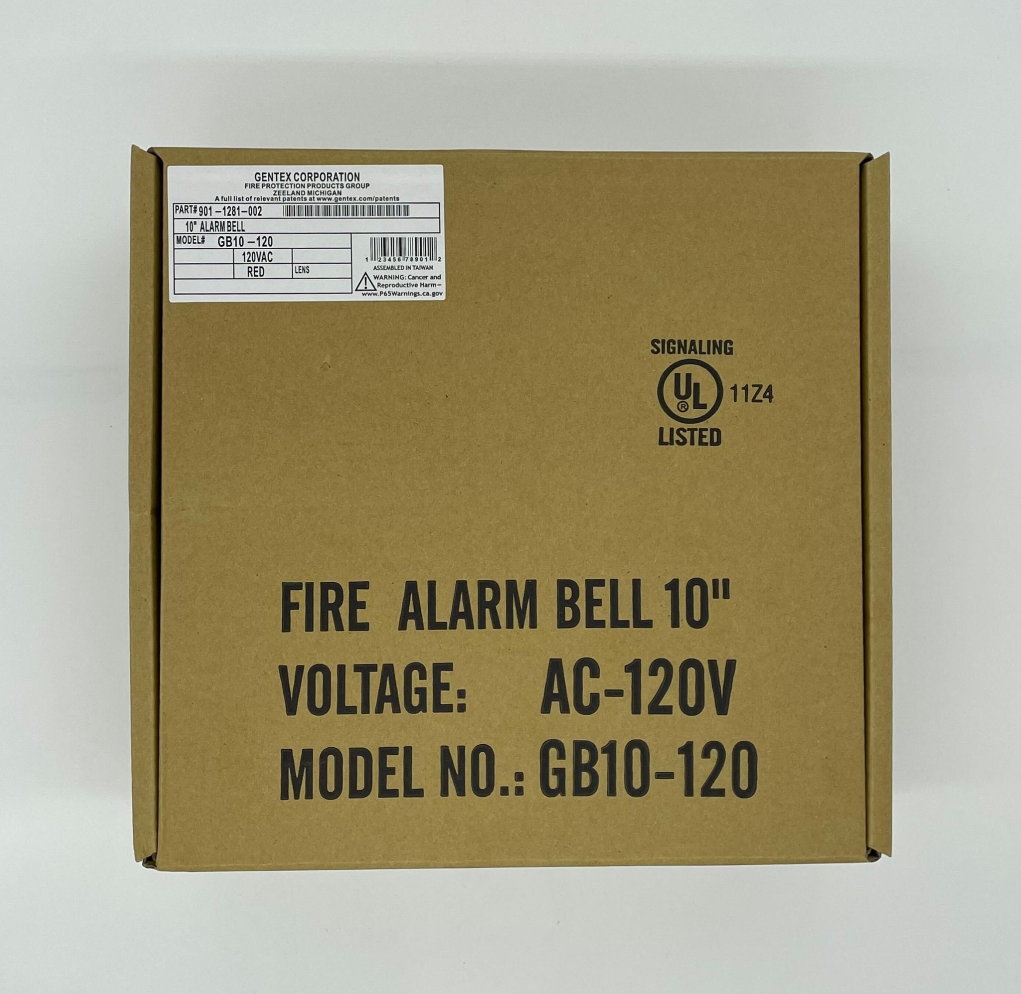 Gentex GB10-120 10" Fire Alarm Bell, 90 dBA at 10', Red Metal Finish - The Fire Alarm Supplier