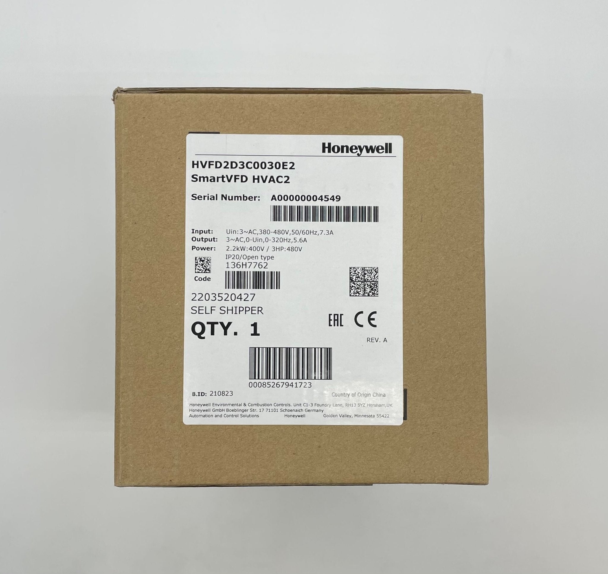 Honeywell HVFD2D3C0030E2 SMARTVFD2 3 HP 380-480V - The Fire Alarm Supplier