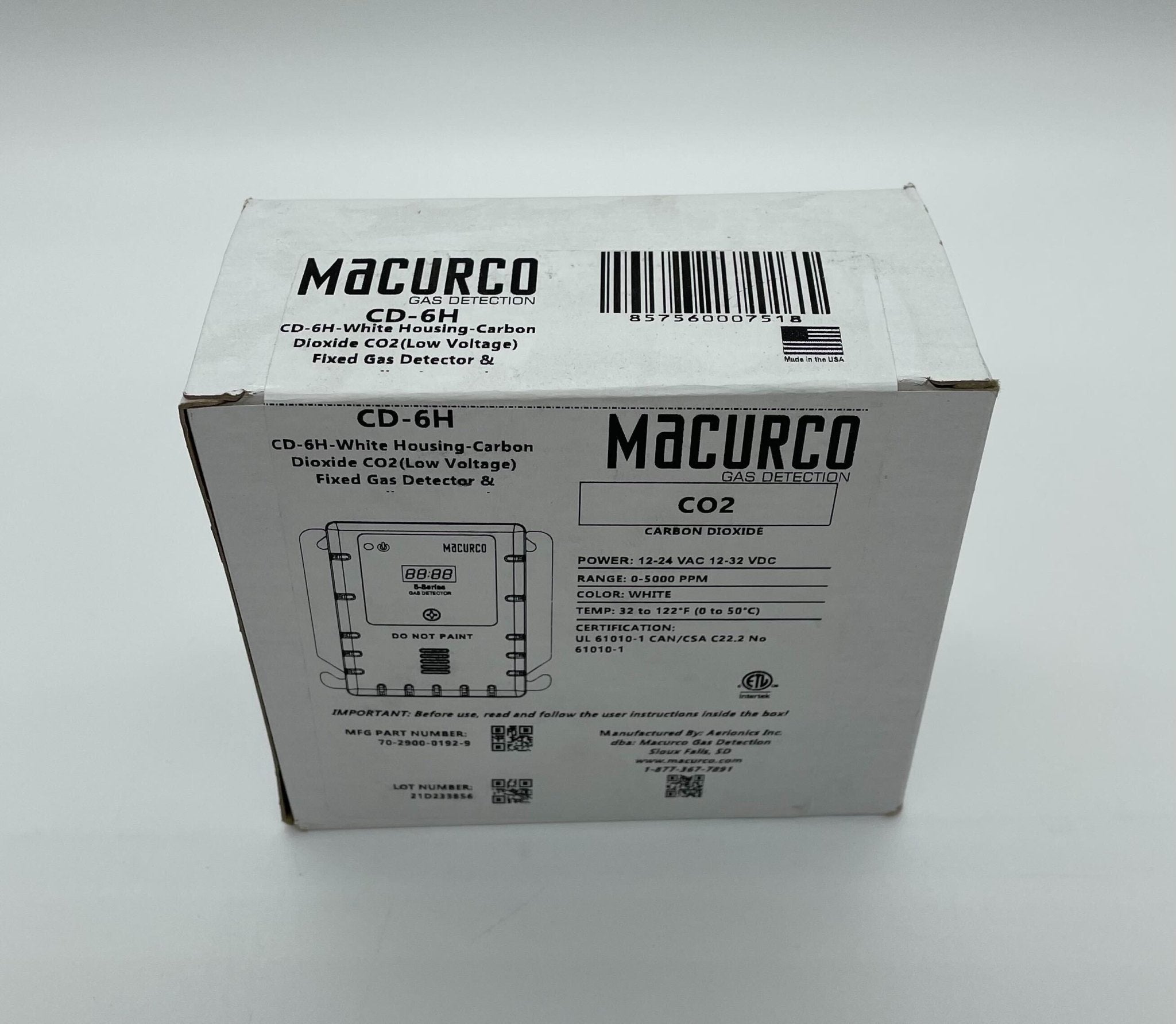 Macurco CD-6H Carbon Dioxide Gas Detector - The Fire Alarm Supplier