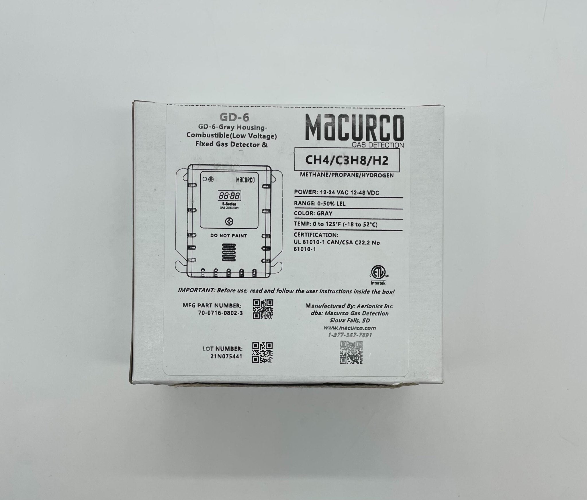 Macurco GD-6 - The Fire Alarm Supplier