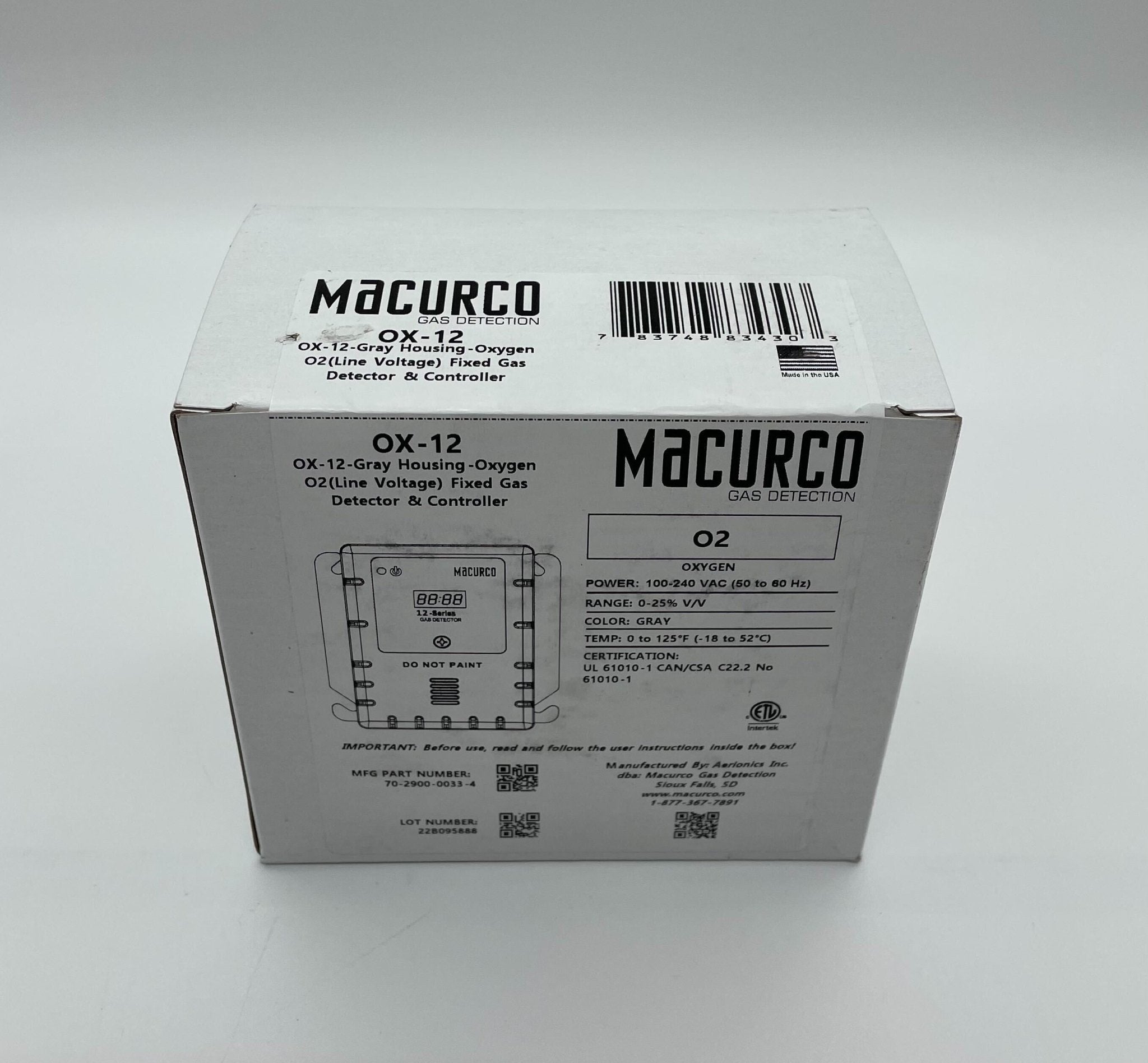 Macurco OX-12 - The Fire Alarm Supplier