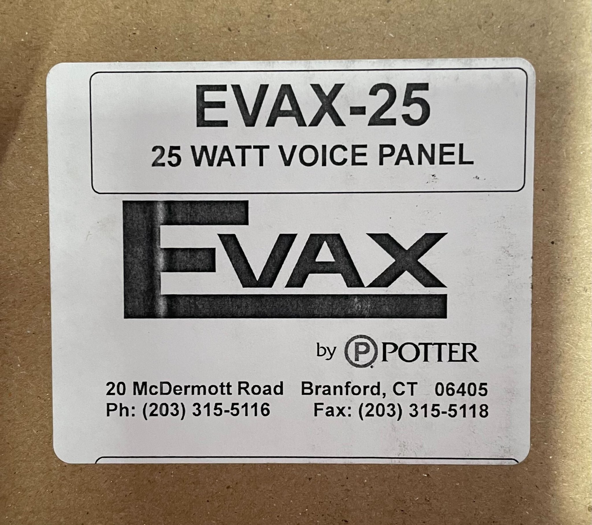 Potter EVAX-25 Voice Evacuation Panel - The Fire Alarm Supplier