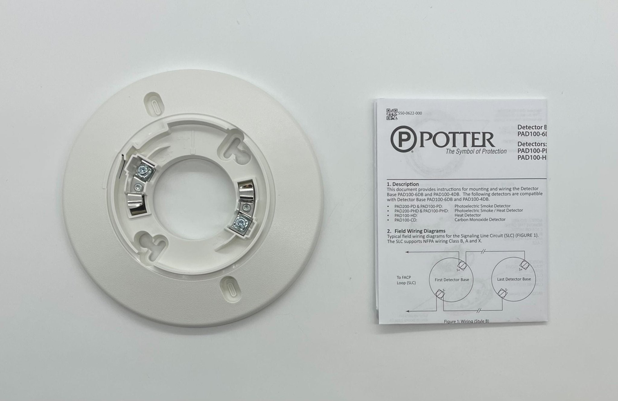 Potter PAD100-6DB 6” Addressable Detector Base - The Fire Alarm Supplier