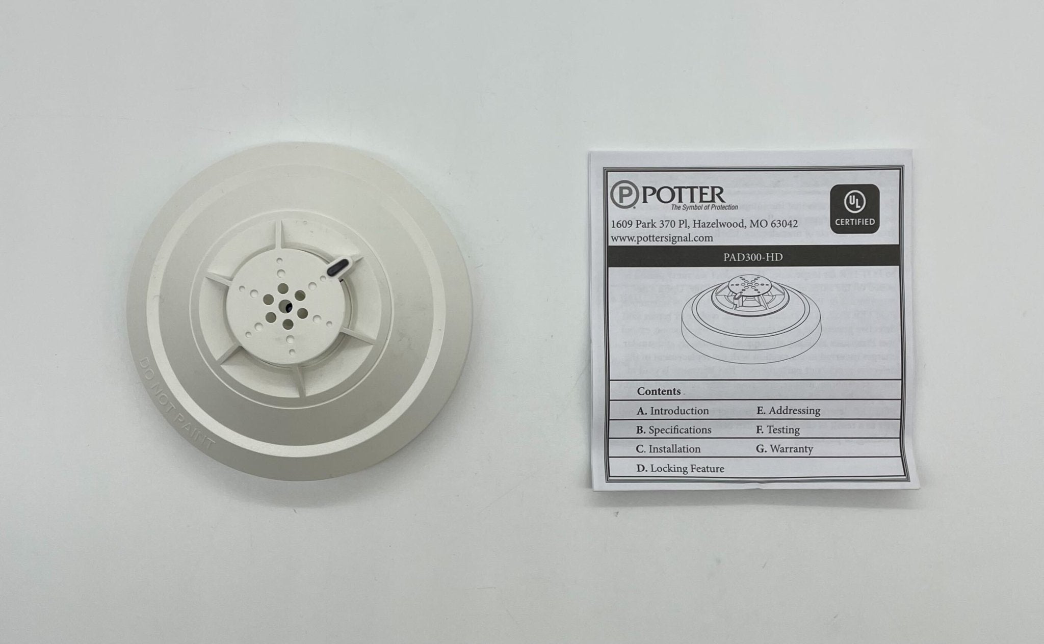 Potter PAD300-HD Analog Addressable ROR Fixed Temperature Heat Detector - The Fire Alarm Supplier
