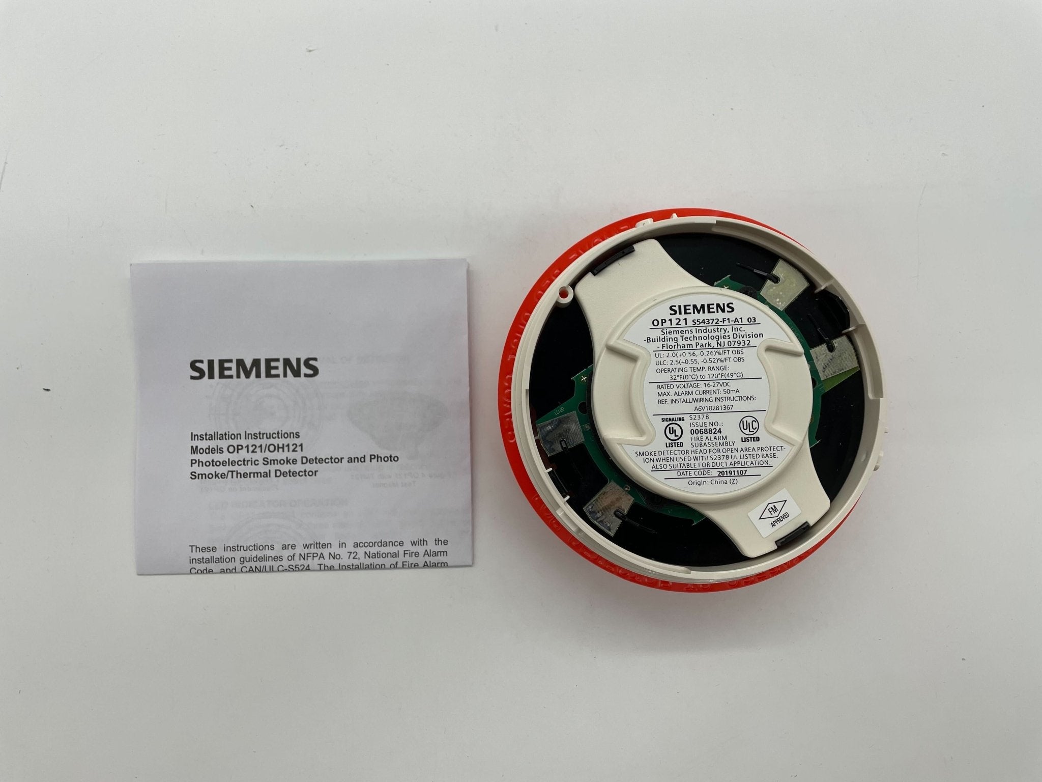 Siemens (OP121) Photoelectric Smoke Detector - S54372-F1-A1
