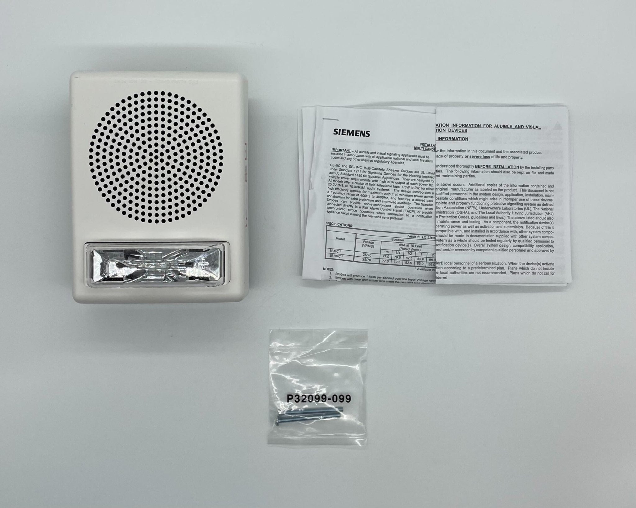 Siemens SE-HMC-W Multi-Candela White Speaker - The Fire Alarm Supplier