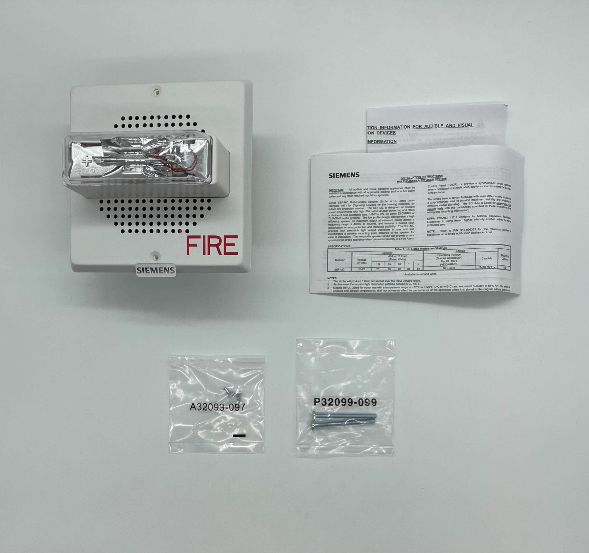 Siemens SEF-MC-W Speaker Strobe - The Fire Alarm Supplier