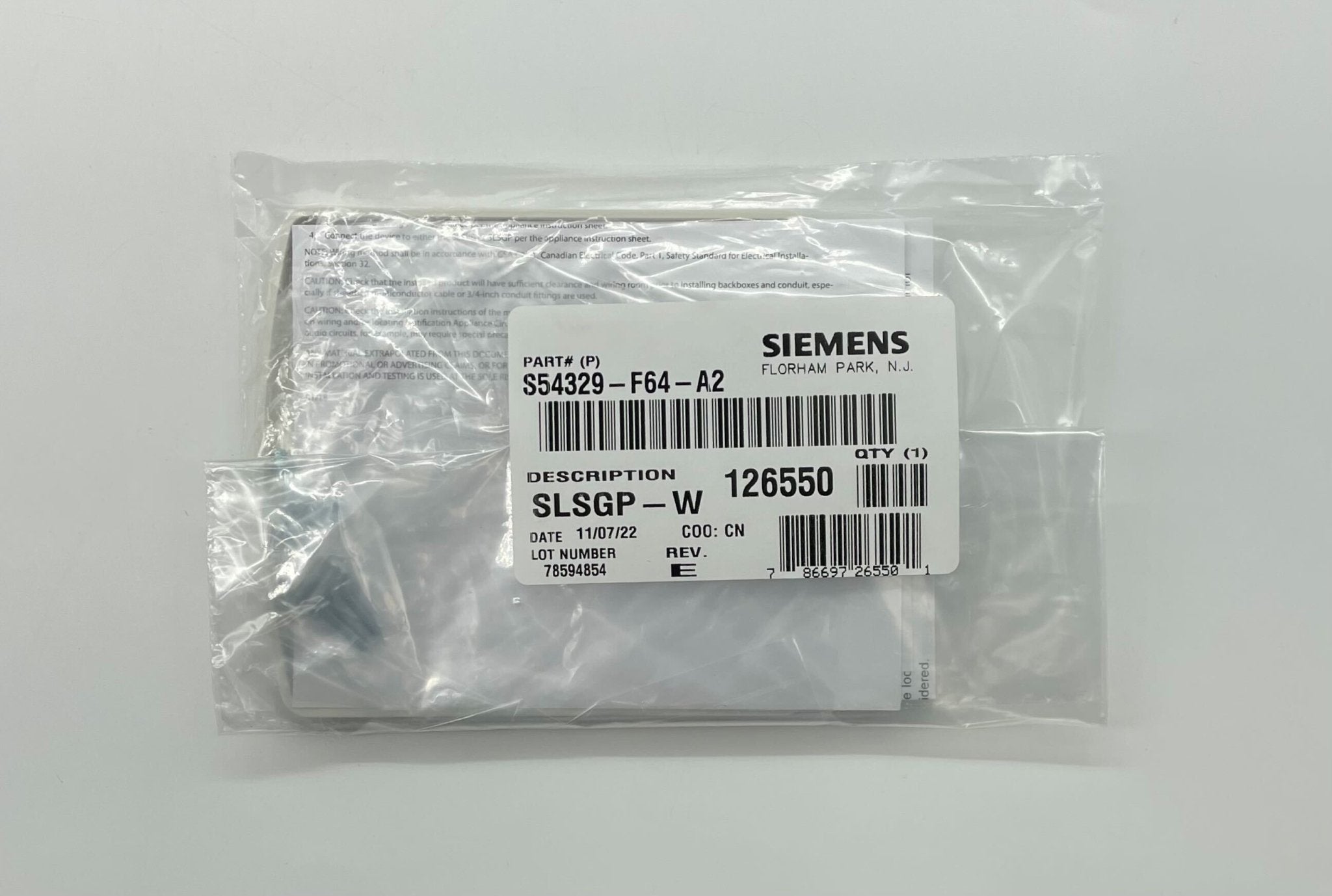 Siemens SLSGP-W - The Fire Alarm Supplier
