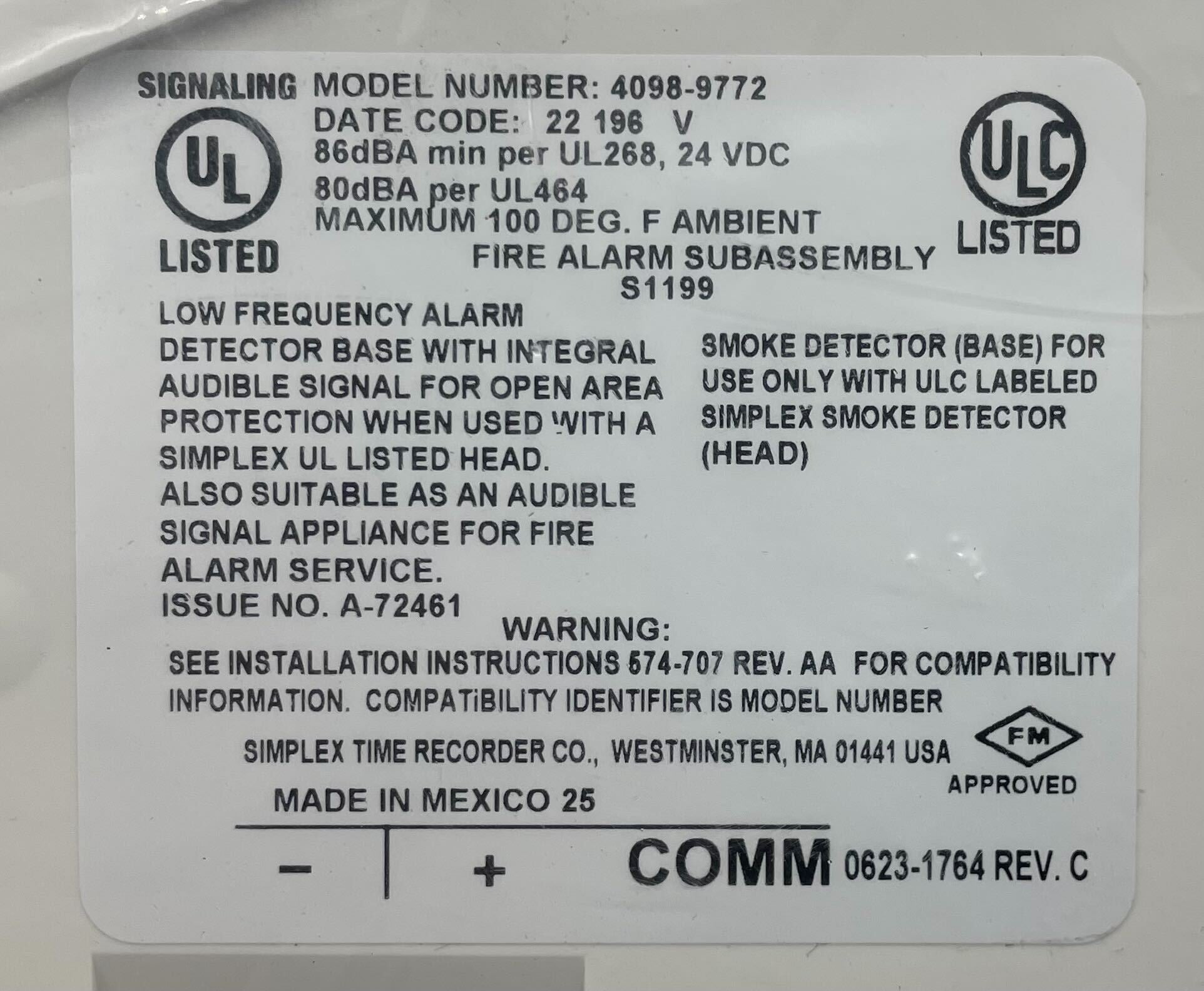 Simplex 4098-9772 - The Fire Alarm Supplier
