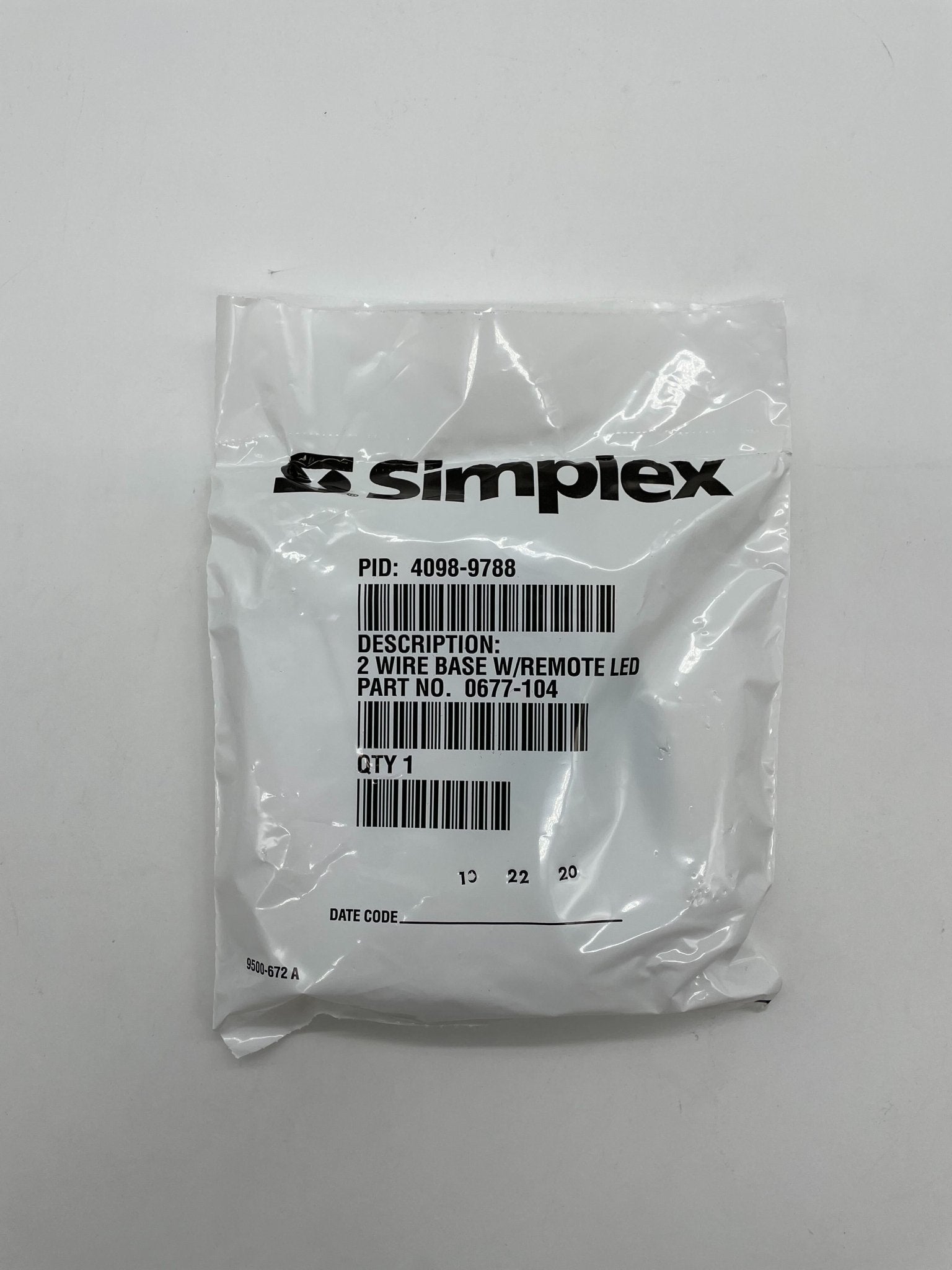 Simplex 4098-9788 2-Wire Base with connections for Remote Alarm LED Indicator - The Fire Alarm Supplier