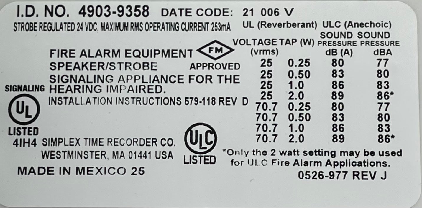 Simplex 4903-9358 - The Fire Alarm Supplier
