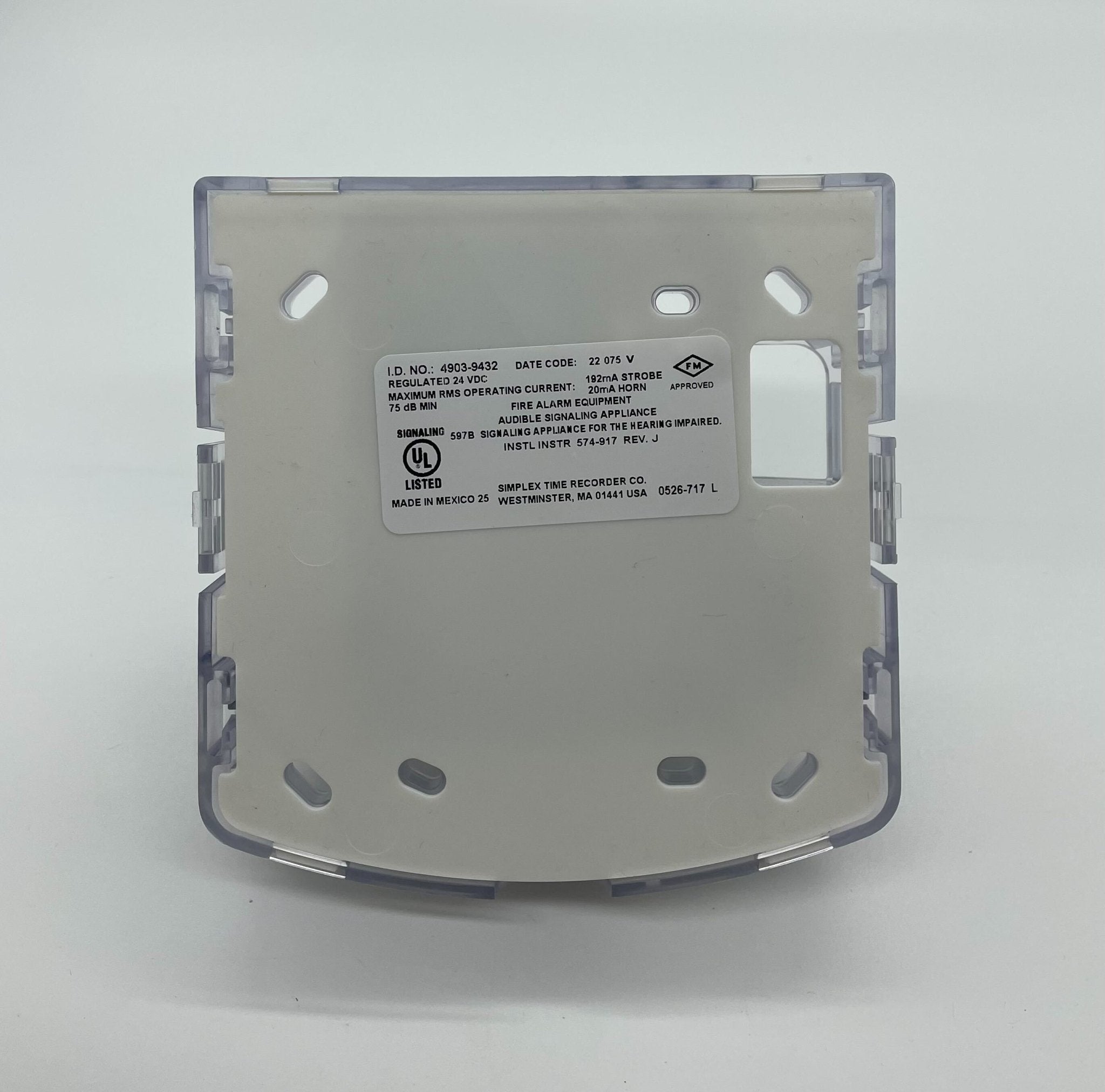Simplex 4903-9432 | 75CD White Std Non-Adress - The Fire Alarm Supplier