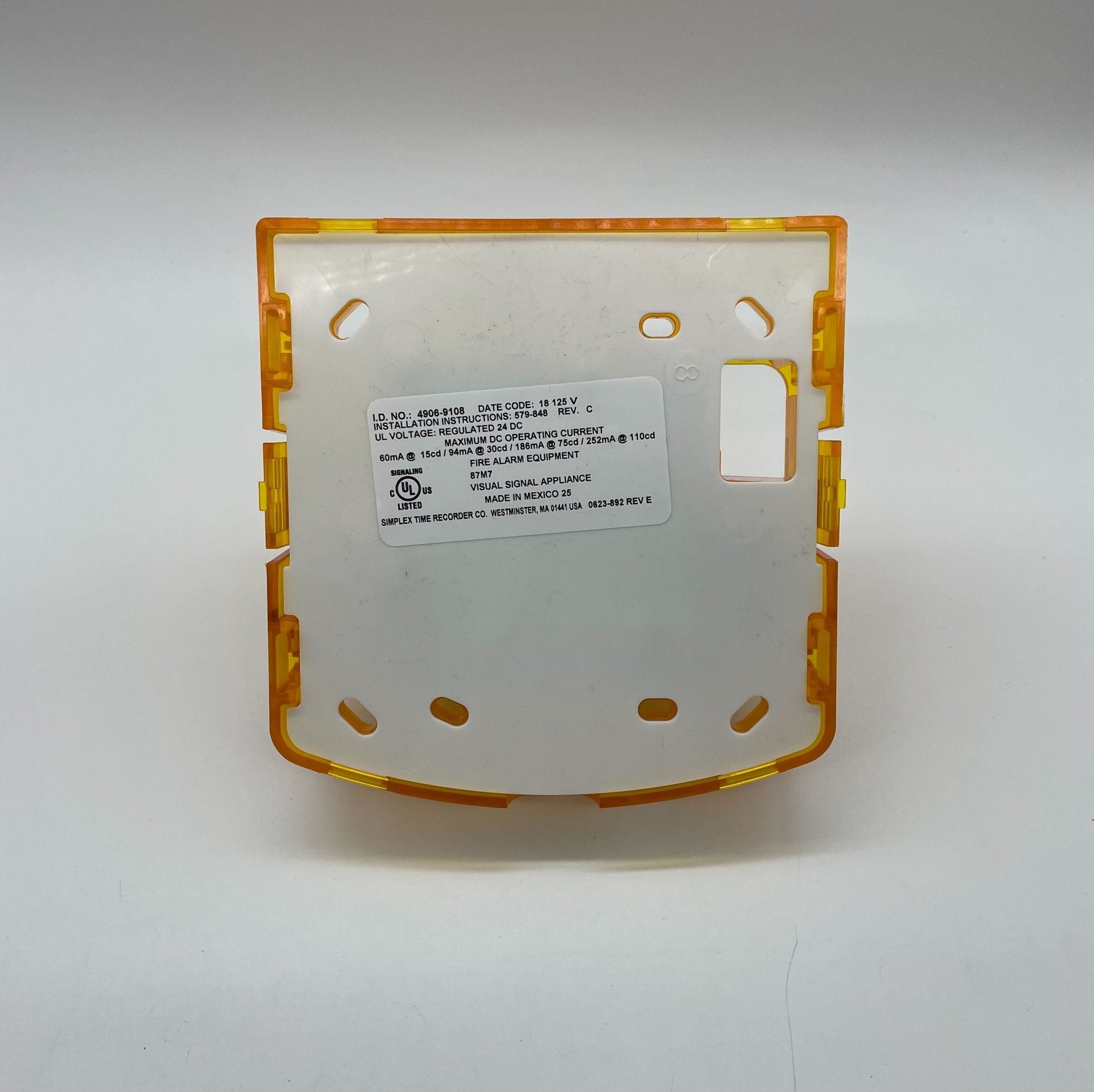 Simplex 4906-9108 Alert Amber Lens Strobe Wall - The Fire Alarm Supplier