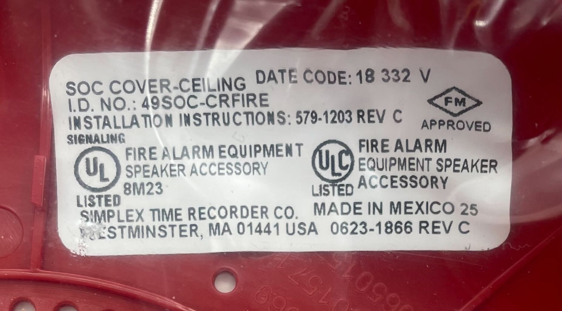 Simplex 49SOC-CRFIRE - The Fire Alarm Supplier