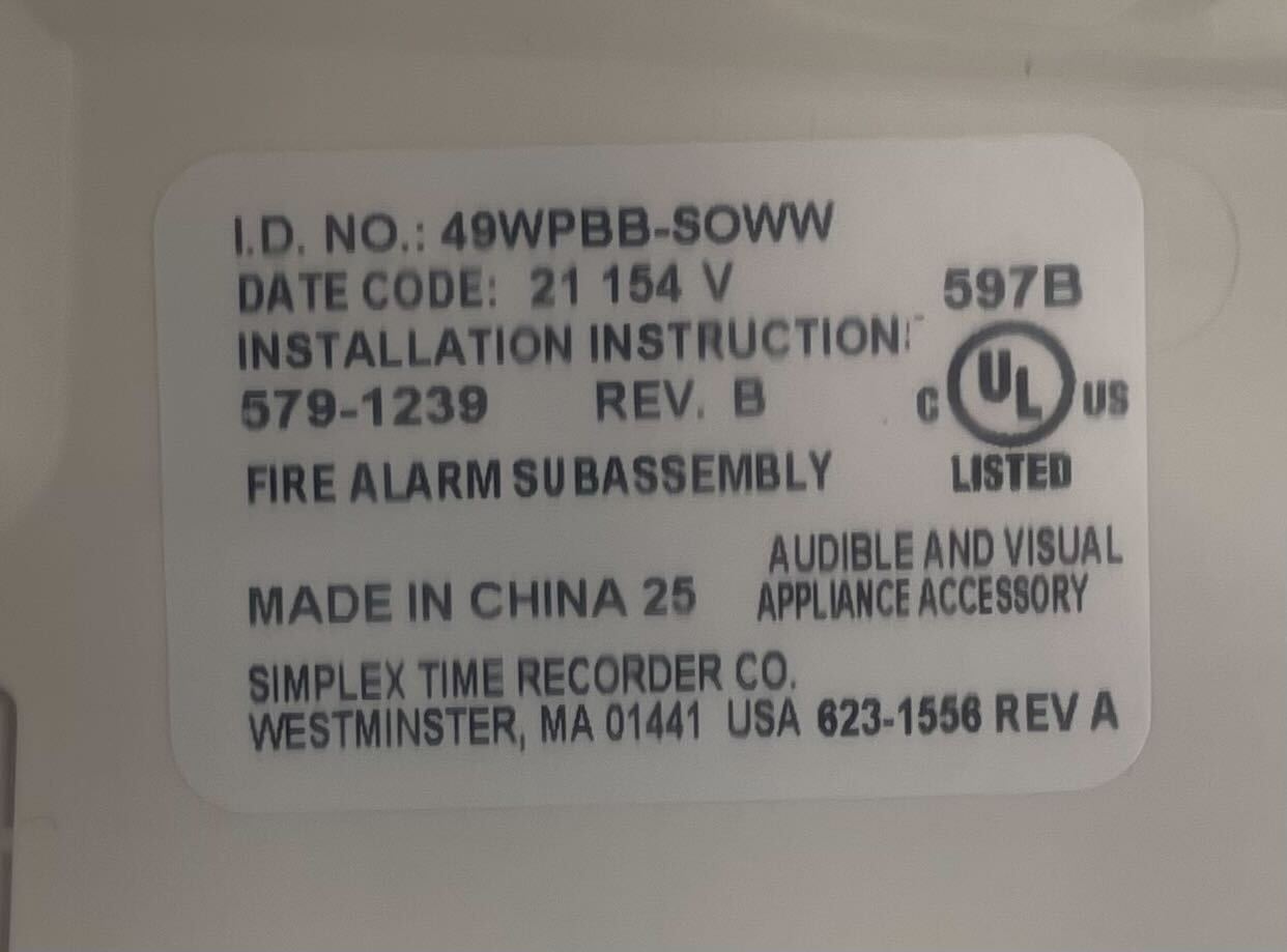 Simplex 49WPBB-SOWW - The Fire Alarm Supplier