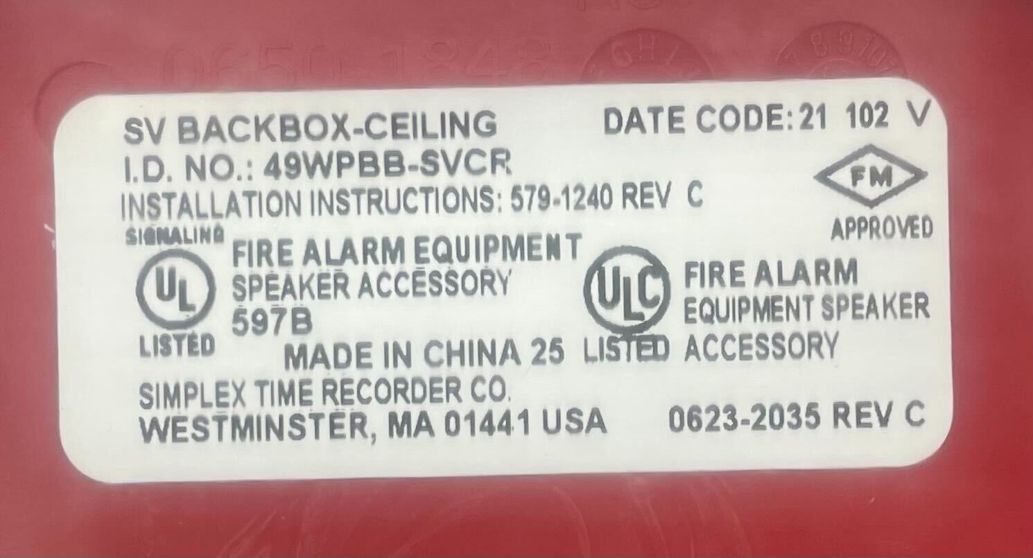 Simplex 49WPBB-SVCR - The Fire Alarm Supplier