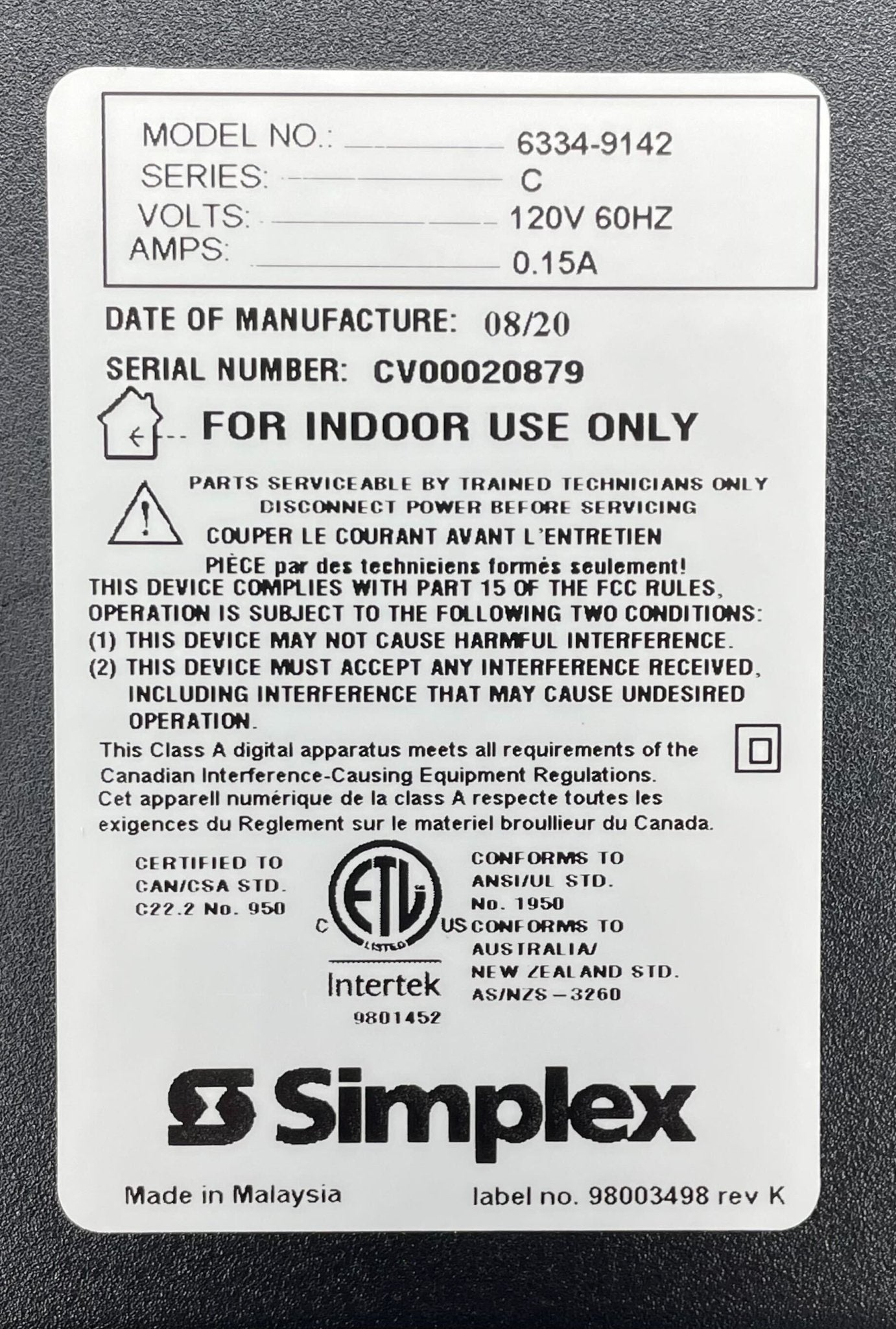 Simplex 6334-9142 - The Fire Alarm Supplier