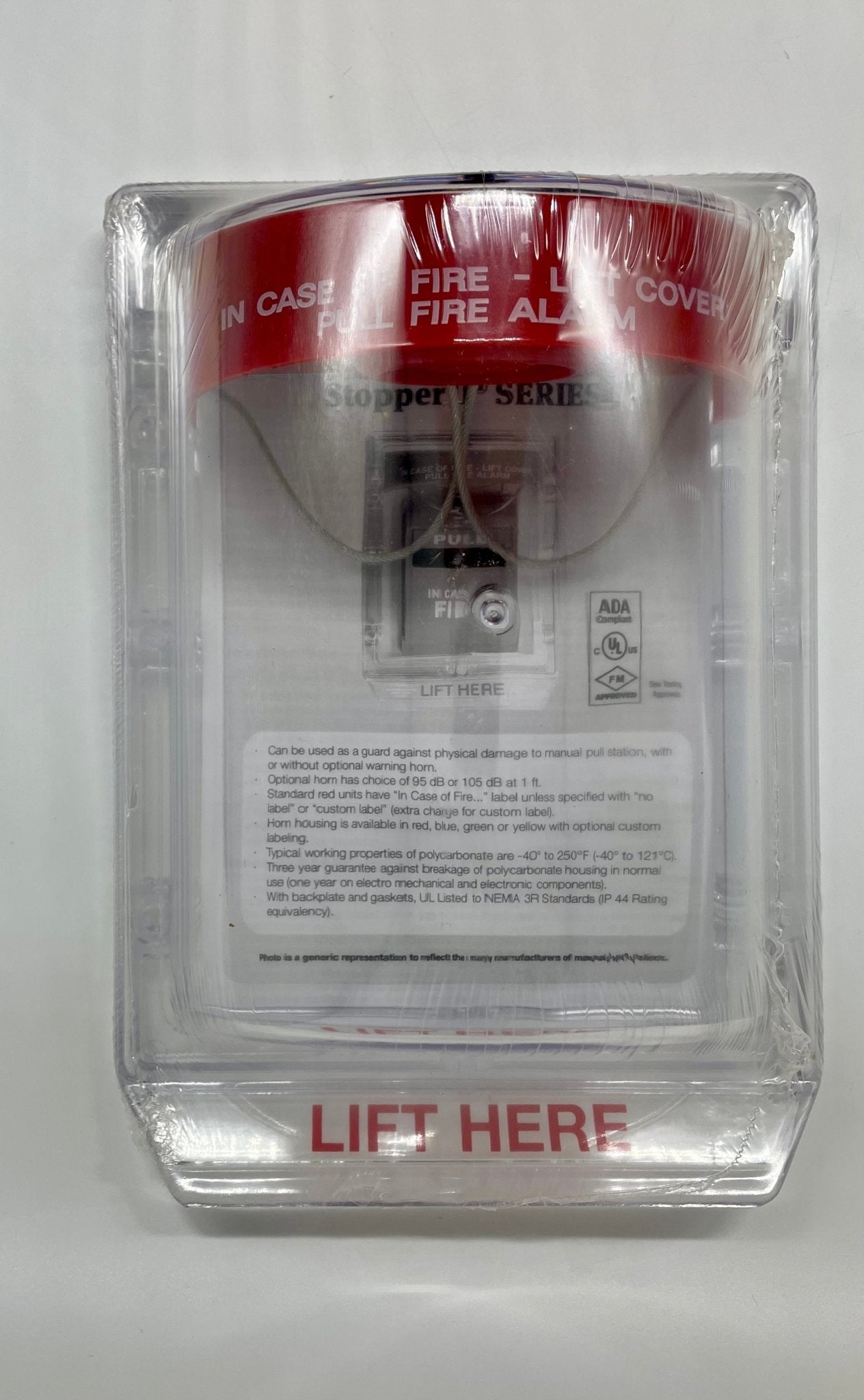 STI-1150, Stopper II with Horn Flush Mount, Indoor/Outdoor Rated, Fire Label - The Fire Alarm Supplier