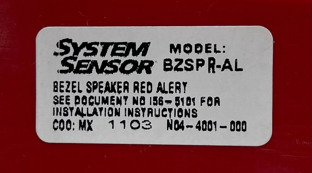 System Sensor BZSPR-AL - The Fire Alarm Supplier
