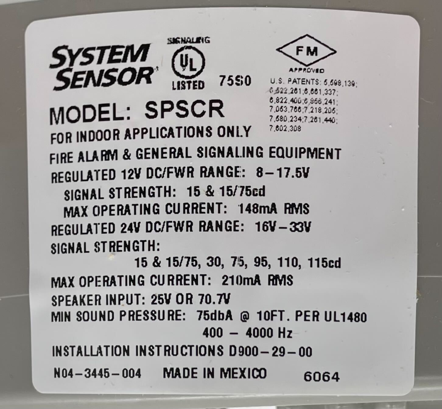 System Sensor SPSCR - The Fire Alarm Supplier