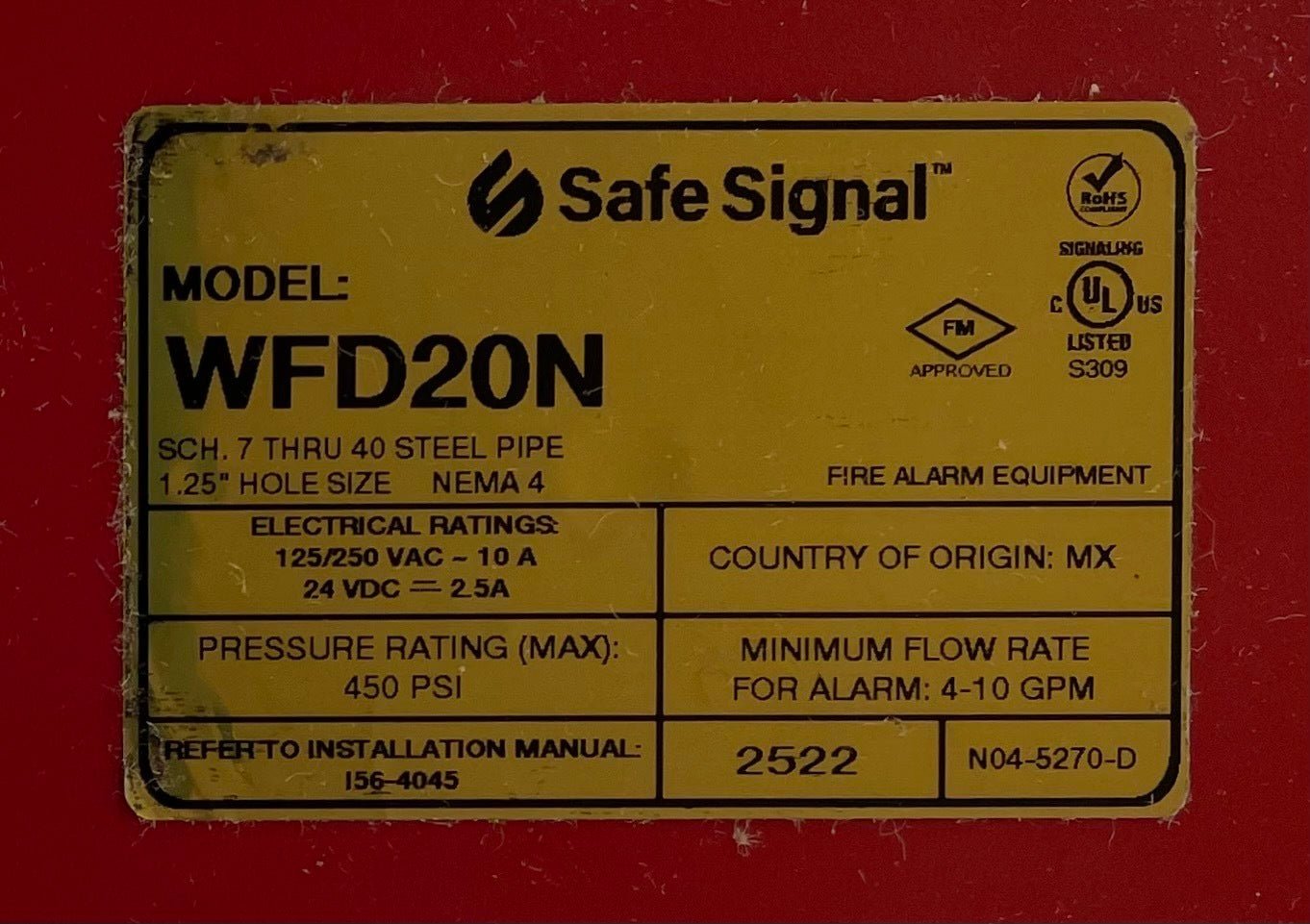 System Sensor WFD20N - The Fire Alarm Supplier