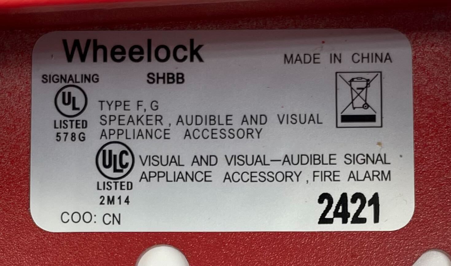 Wheelock SHBB-R - The Fire Alarm Supplier