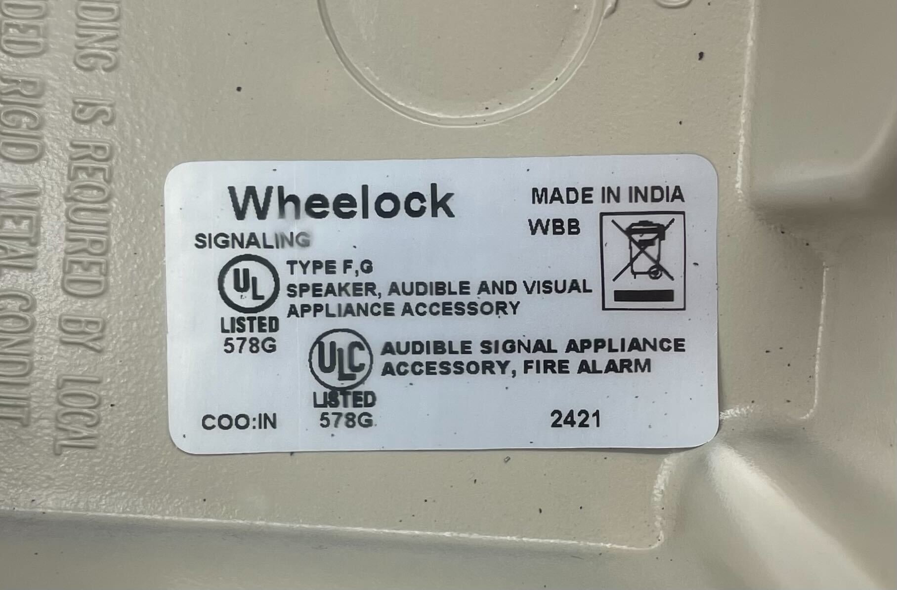 Wheelock WBB-S - The Fire Alarm Supplier